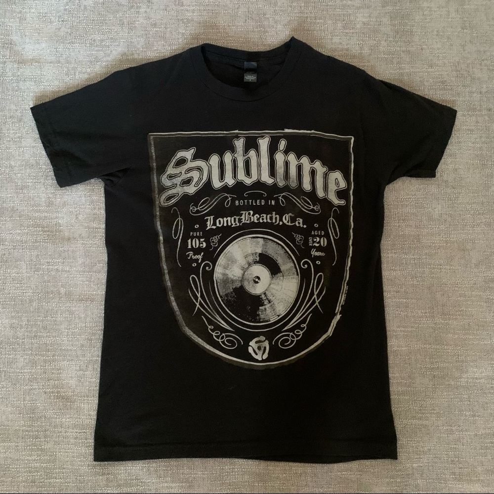 SUBLIME LBC Black Band T-Shirt Tulex Tag Mens Small Long Beach California